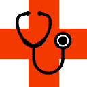 stethoscope and red cross