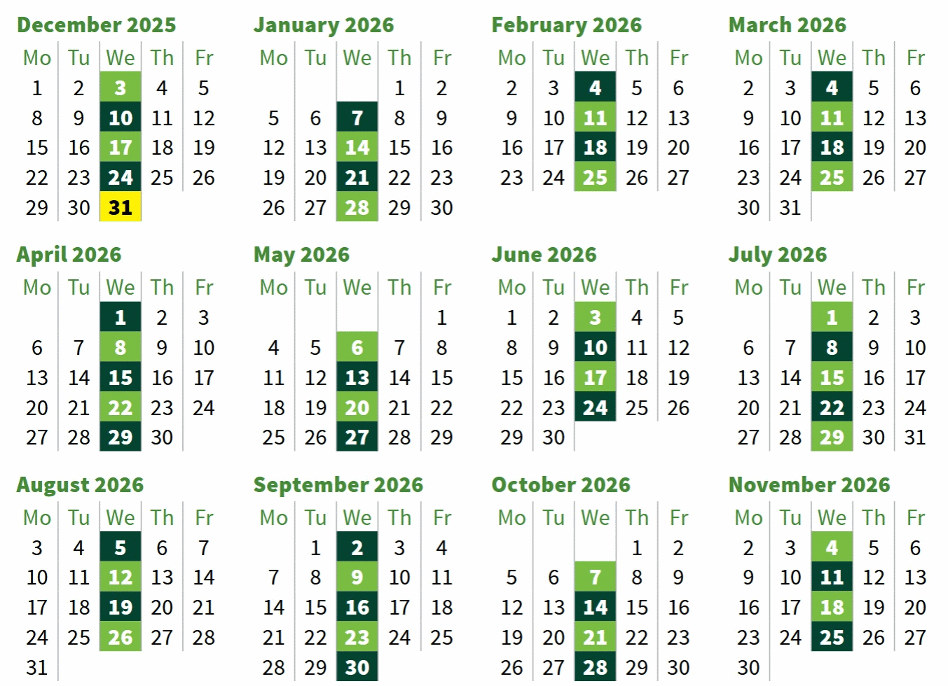 recycling calendar for PL18 9SQ for 2022