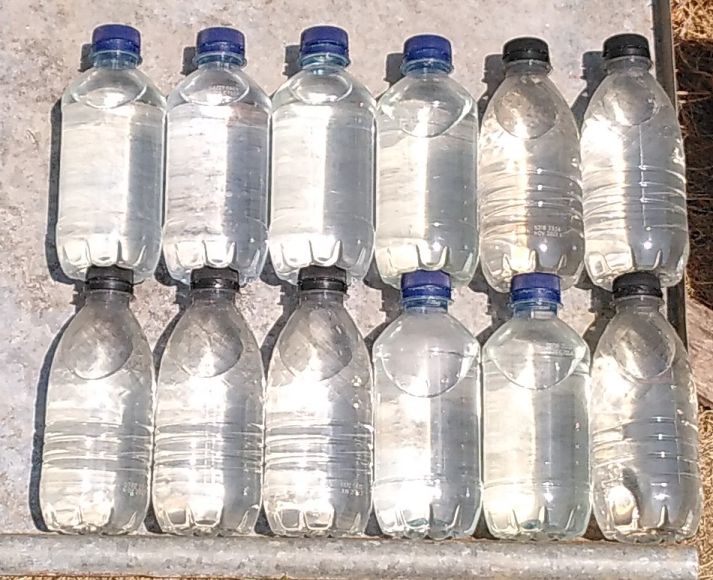 Subjecting tap water to UV radiation