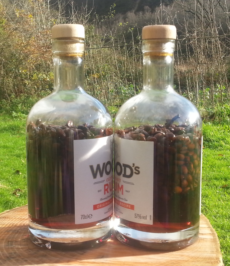 rum with coffee beans